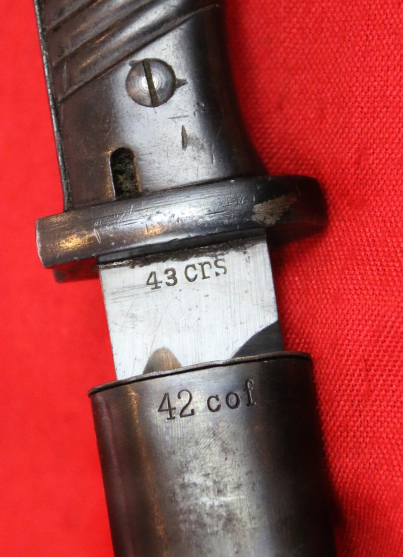 A Superb Mauser K98k Bayonet Maker Marked and Coded 1942/43 By Weyersberg and Eickhorn. All Original Blue To The hilt & Blade Normandy Veteran 9th Battalion Cameronians {Scottish rifles} Combat Against 12th SS Hitlerjugend Panzergrenadiers