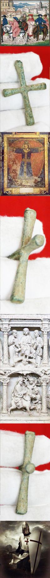 A Fine, Original, Historical, Eastern Roman Empire, Byzantine Christian Cross In Bronze 7th to 10th Century. Used By A Middle Ages Christian Pilgrim, Later In The Crusades By Such as a Warrior Monk