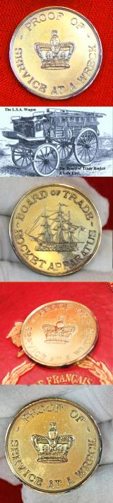 Rare, Victorian, British Board of Trade, Rocket Apparatus, Combination Gold Coin & Medal. 'Proof of Service at a Wreck'. This 19th Century Coin Medal Was A Value of 5/- For Rocket Launching Servicing A Wreck’ In Distress. {1/- Extra for Saving A Life}