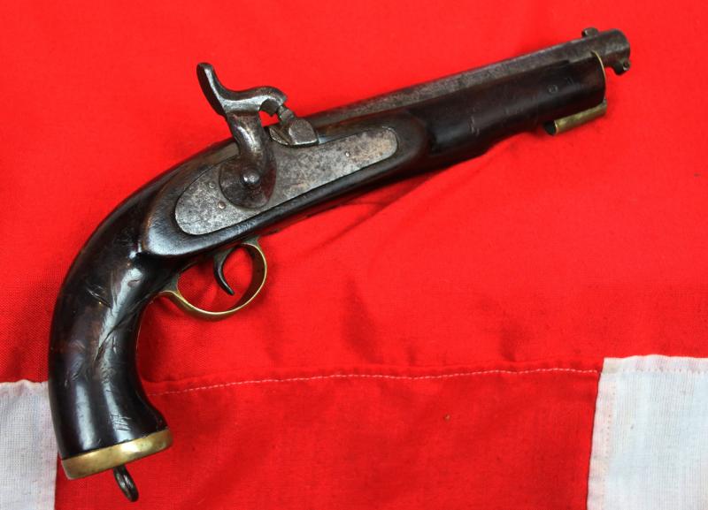 A Rare, Very Early, 19th Century 'Pre-Worker's Union' British 'General Strike' Period Pistol, 19th Century Percussion Pistol With A 'Chartist Riot' Factory Armoury Label. Used in the 1842 General Strike, Also Known As 'The Plug Riots'