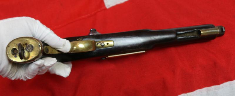 A Rare, Very Early, 19th Century 'Pre-Worker's Union' British 'General Strike' Period Pistol, 19th Century Percussion Pistol With A 'Chartist Riot' Factory Armoury Label. Used in the 1842 General Strike, Also Known As 'The Plug Riots'