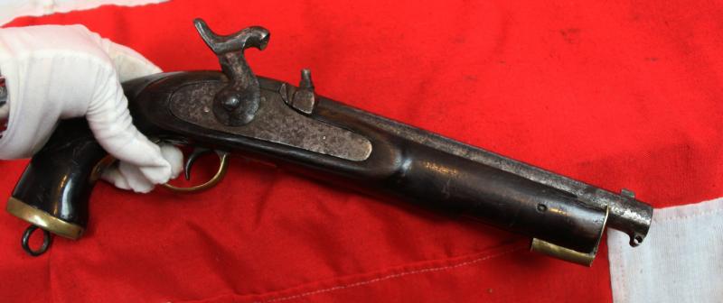 A Rare, Very Early, 19th Century 'Pre-Worker's Union' British 'General Strike' Period Pistol, 19th Century Percussion Pistol With A 'Chartist Riot' Factory Armoury Label. Used in the 1842 General Strike, Also Known As 'The Plug Riots'