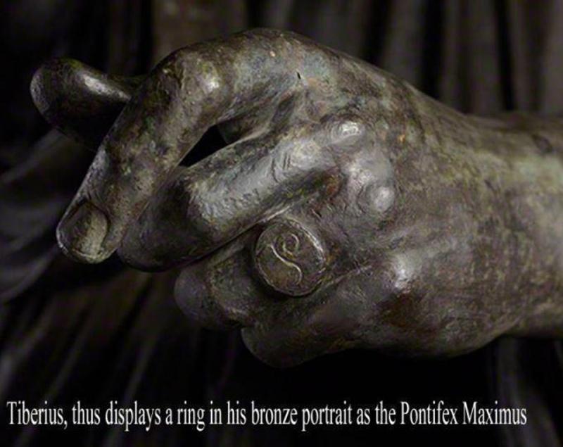 A Very Fine Ancient Roman Status Copper Bronze Ring Discovered Around 200 Years Ago Near Hadrian's Wall Circa 1820 Engraved With Pagan Sun Cross