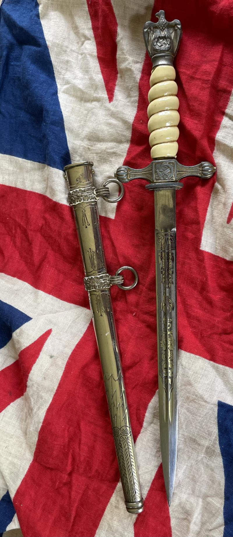 A German WW2 German Kriegsmarine Officer’s Dagger by Horster of Solingen Probably The Cheapest Original Example On The Market