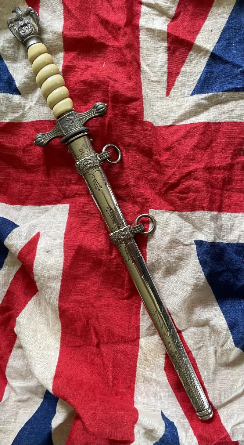 A German WW2 German Kriegsmarine Officer’s Dagger by Horster of Solingen Probably The Cheapest Original Example On The Market