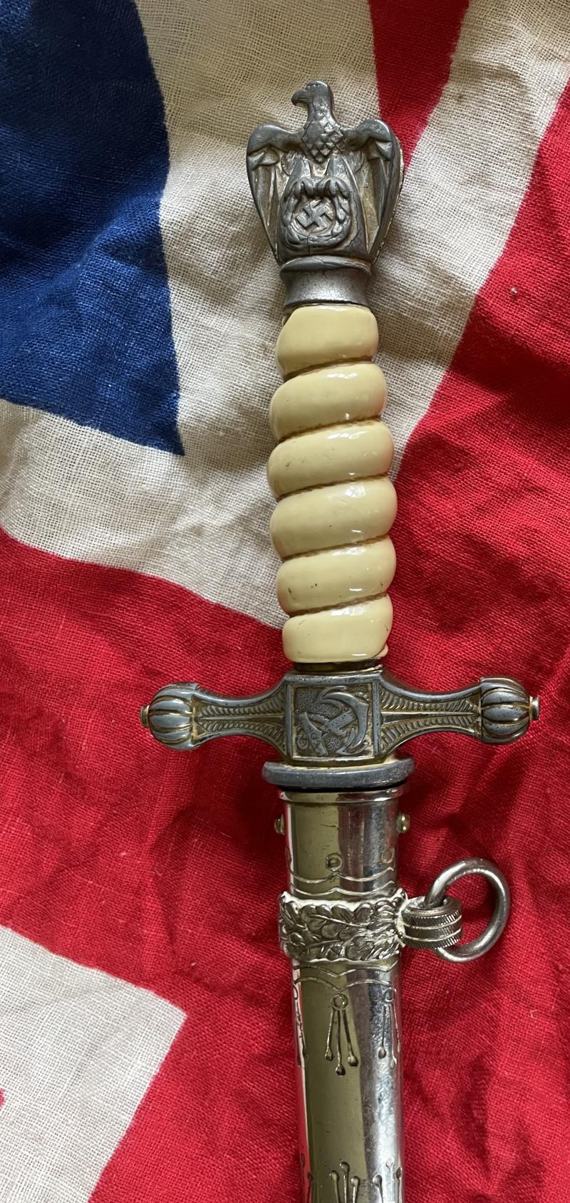 A German WW2 German Kriegsmarine Officer’s Dagger by Horster of Solingen Probably The Cheapest Original Example On The Market