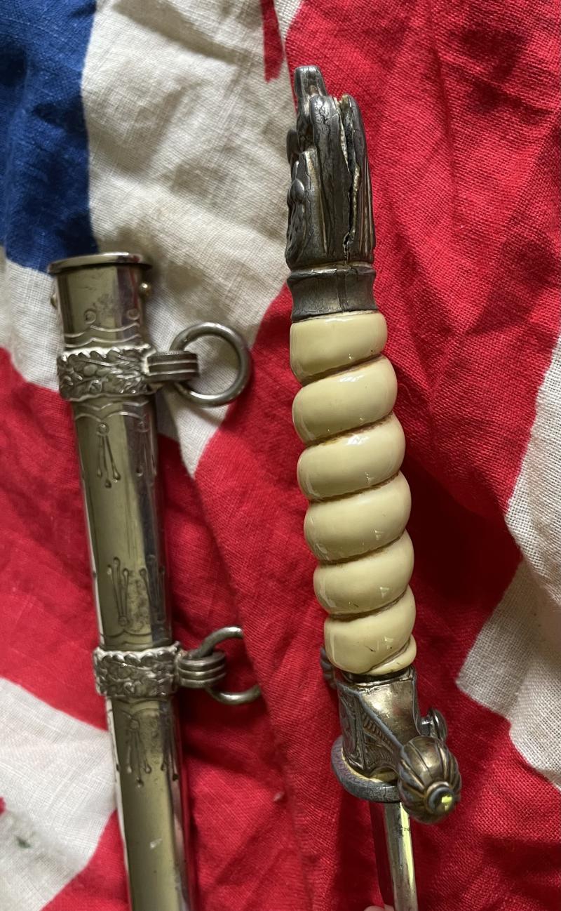 A German WW2 German Kriegsmarine Officer’s Dagger by Horster of Solingen Probably The Cheapest Original Example On The Market