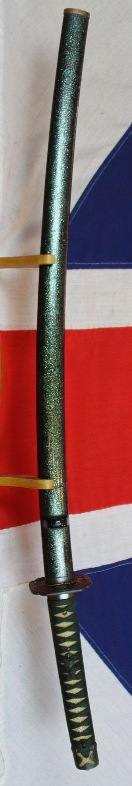 A Stunning Kunitake Early Shinto Katana With All Original Very Fine Edo Period Koshirae & A Finest Quality Kagonami, Nanban, Kirin, Phoenix & Dragons Kiyou-Tojin Tsuba, Inlaid with Solid Silver and Gold, Nagasaki-he Gairaishita Chukokujin no Saku