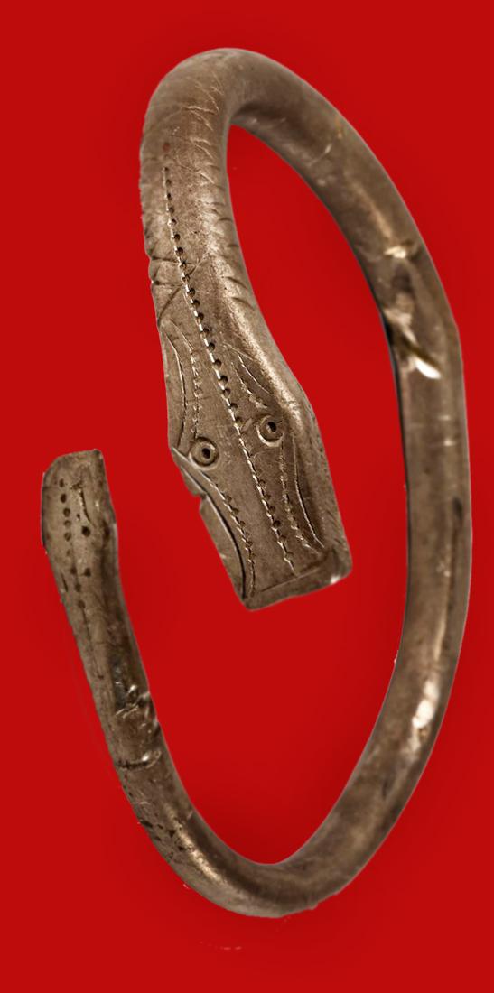 Stunning 2000 Year Old, Ancient Celt, Pagan, Status Jewel. An Original Celtic Silver Coiled Serpent Bracelet Armilla From the Time of King Prasutagus & Used By Nobility Of The Era of Queen Boadicea, Queen of the Iceni,, The Ancient Briton Ruler