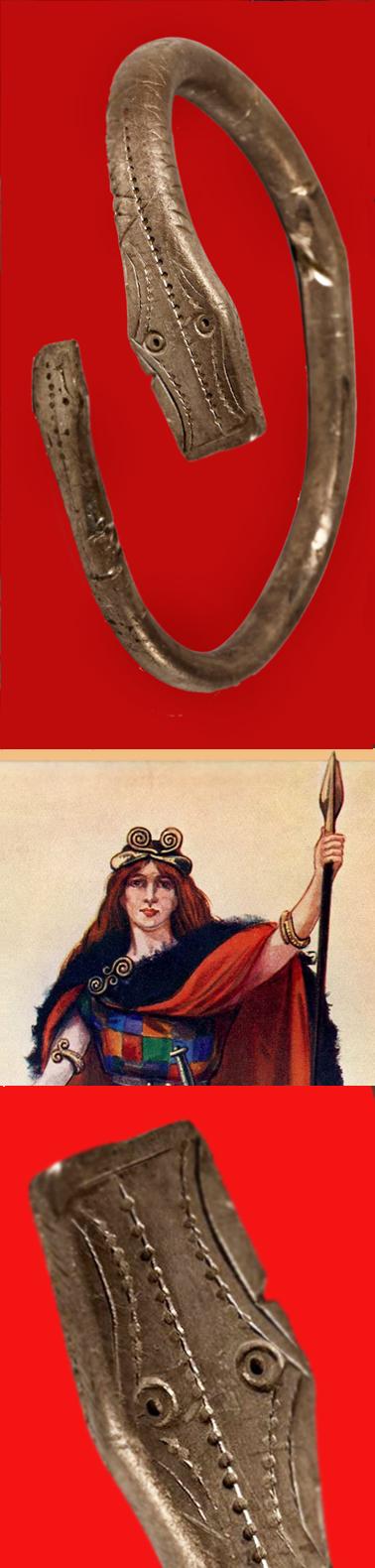 Stunning 2000 Year Old, Ancient Celt, Pagan, Status Jewel. An Original Celtic Silver Coiled Serpent Bracelet Armilla From the Time of King Prasutagus & Used By Nobility Of The Era of Queen Boadicea, Queen of the Iceni,, The Ancient Briton Ruler