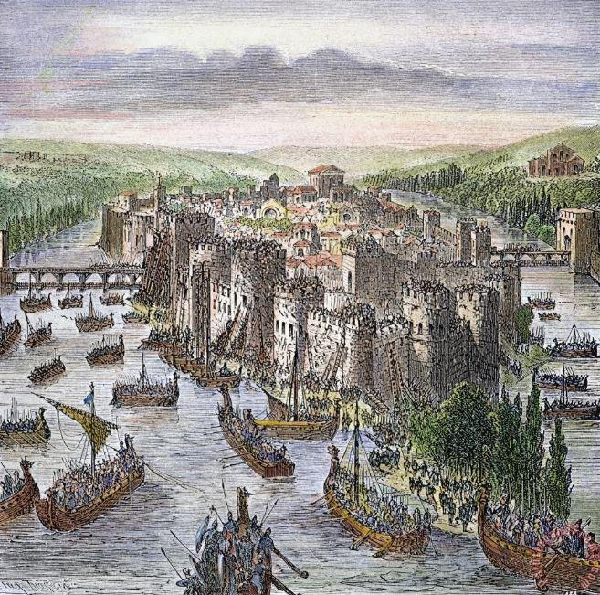 A Wonderful, Around 1200 Year Old Original Viking Bronze Ring, Four Claw Bezel Setting With Its Original Amber Glass Cabochon Gem. Punched Dot Decor Around The Ovoid Surround Of The Claw Setting