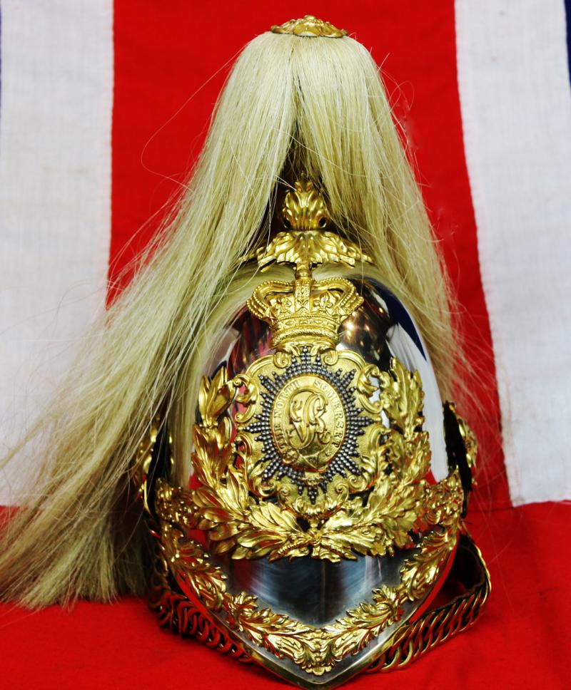 A Near Mint And Truly Magnificent, Early Victorian, 1847 Albert Pattern, British North Somerset Regimental Officer's Cavalry Helmet. Possibly The Best Original Example Outside Of The Royal Collection. Original, Crimean War Period