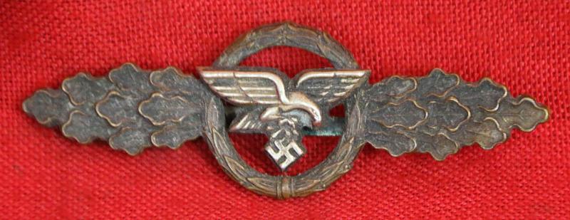 Early Luftwaffe Transport & Glider Silver Squadron Combat Clasp in Silver (Frontflugspange für Transport und Luftlandflieger in Silber)From One Of Ian Fleming’s Naval Intelligence Section’s So Called ‘Red Indians’ 30 Commando Special Engineering Unit