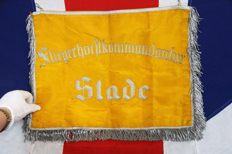 Now Sold A Really Rare Original WW2 Luftwaffe Night Fighter Airbase Command Commandant's {Fliegerhorst Kommandantur} of Stade, Double Sided Banner, Of A WW2 Night Fighter Luftwaffe Airbase For Nachtjagdgeschwader 1 {NJG 1} & Nachtjagdgeschwader 3 {NJG 3}