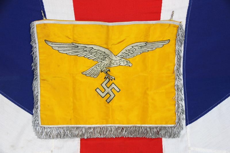 Now Sold A Really Rare Original WW2 Luftwaffe Night Fighter Airbase Command Commandant's {Fliegerhorst Kommandantur} of Stade, Double Sided Banner, Of A WW2 Night Fighter Luftwaffe Airbase For Nachtjagdgeschwader 1 {NJG 1} & Nachtjagdgeschwader 3 {NJG 3}
