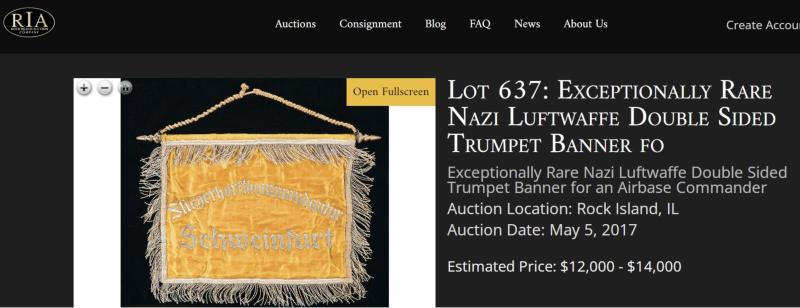Now Sold A Really Rare Original WW2 Luftwaffe Night Fighter Airbase Command Commandant's {Fliegerhorst Kommandantur} of Stade, Double Sided Banner, Of A WW2 Night Fighter Luftwaffe Airbase For Nachtjagdgeschwader 1 {NJG 1} & Nachtjagdgeschwader 3 {NJG 3}