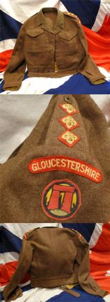Most Rare Original Officer's Battledress Tunic WW2 Issue, For Capt Devos Gloucestershire Regt. Special Forces and Intelligence Officer