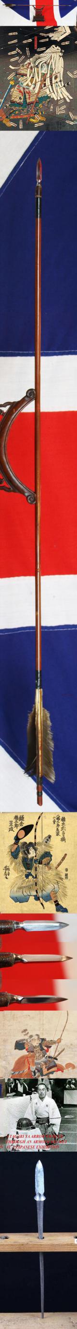 A Delightful & Beautiful Early to Mid Edo Period 1598-1863 Samurai War Arrow Yanone (Arrow), With Togari-ya (Pointed Head) of Yanagi-ha (