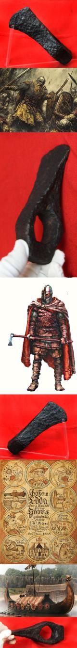 A Rare, Original, Ancient Viking Iron Battle Hammer-Axe. Around 1100 to 1200 Years Old. Almost Every Viking Warrior Used the Axe or Spear As Their Primary Combat Weapon. Swords Were the Prerogative of Kings or Earls {Jarls} A South West England Find