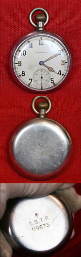 WW2, British, Military GSTP {General Service Timepiece}Top Winding Pocket Watch, Swiss Made by Leonidas Named In Honour of King Leonidas of Sparta, The Swiss Watch Makers That Later Became Tag Heuer After The War. In Working Order