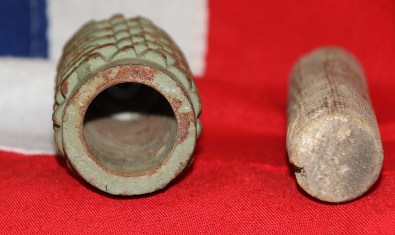 Deactivated Original Yugoslavian Stake Mine PMR-2A Anti-Personnel Mine. From the Bosnian War With Original UMNP-1V Fuse