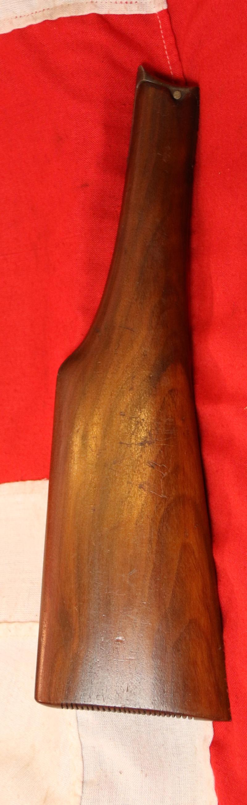 A Beautiful Quality 'Commercial' Walnut Gunstock For an Imperial German Luger Semi Auto Pistol, Likely the Long Barrel Navy or Artillery Luger. These Luger Accessories Are Now Pretty Rare & Turn Up Most Infrequently.