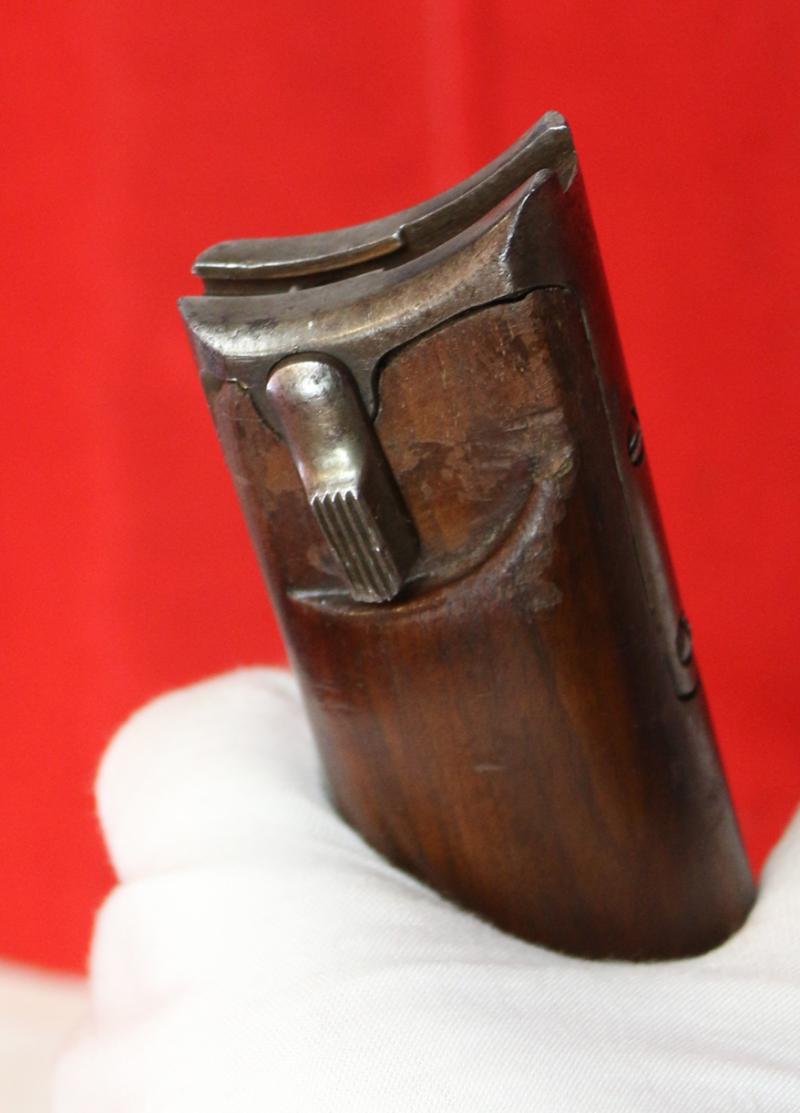 A Beautiful Quality 'Commercial' Walnut Gunstock For an Imperial German Luger Semi Auto Pistol, Likely the Long Barrel Navy or Artillery Luger. These Luger Accessories Are Now Pretty Rare & Turn Up Most Infrequently.