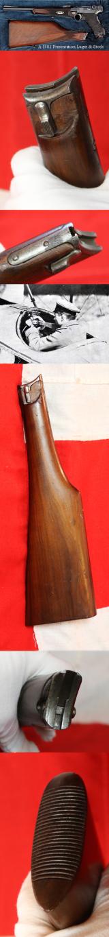 A Beautiful Quality 'Commercial' Walnut Gunstock For an Imperial German Luger Semi Auto Pistol, Likely the Long Barrel Navy or Artillery Luger. These Luger Accessories Are Now Pretty Rare & Turn Up Most Infrequently.