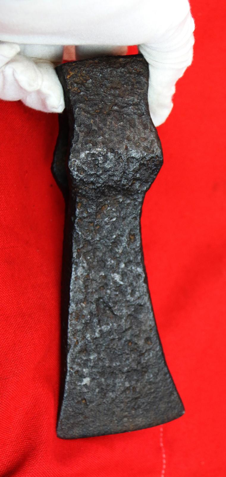 A Fabulous, Rare, Original, Ancient Viking Wrought Iron Battle Hammer-Axe. Around 1100 to 1200 Years Old. Discovered During An Old Excavation at York in 1872. Typography Wheeler TypeIV From The Earliest Period of The Viking Incursions Into England