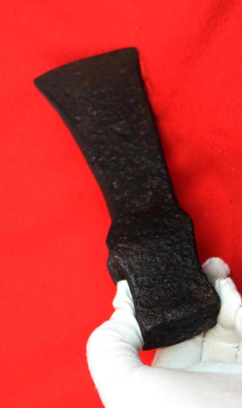 A Fabulous, Rare, Original, Ancient Viking Wrought Iron Battle Hammer-Axe. Around 1100 to 1200 Years Old. Discovered During An Old Excavation at York in 1872. Typography Wheeler TypeIV From The Earliest Period of The Viking Incursions Into England